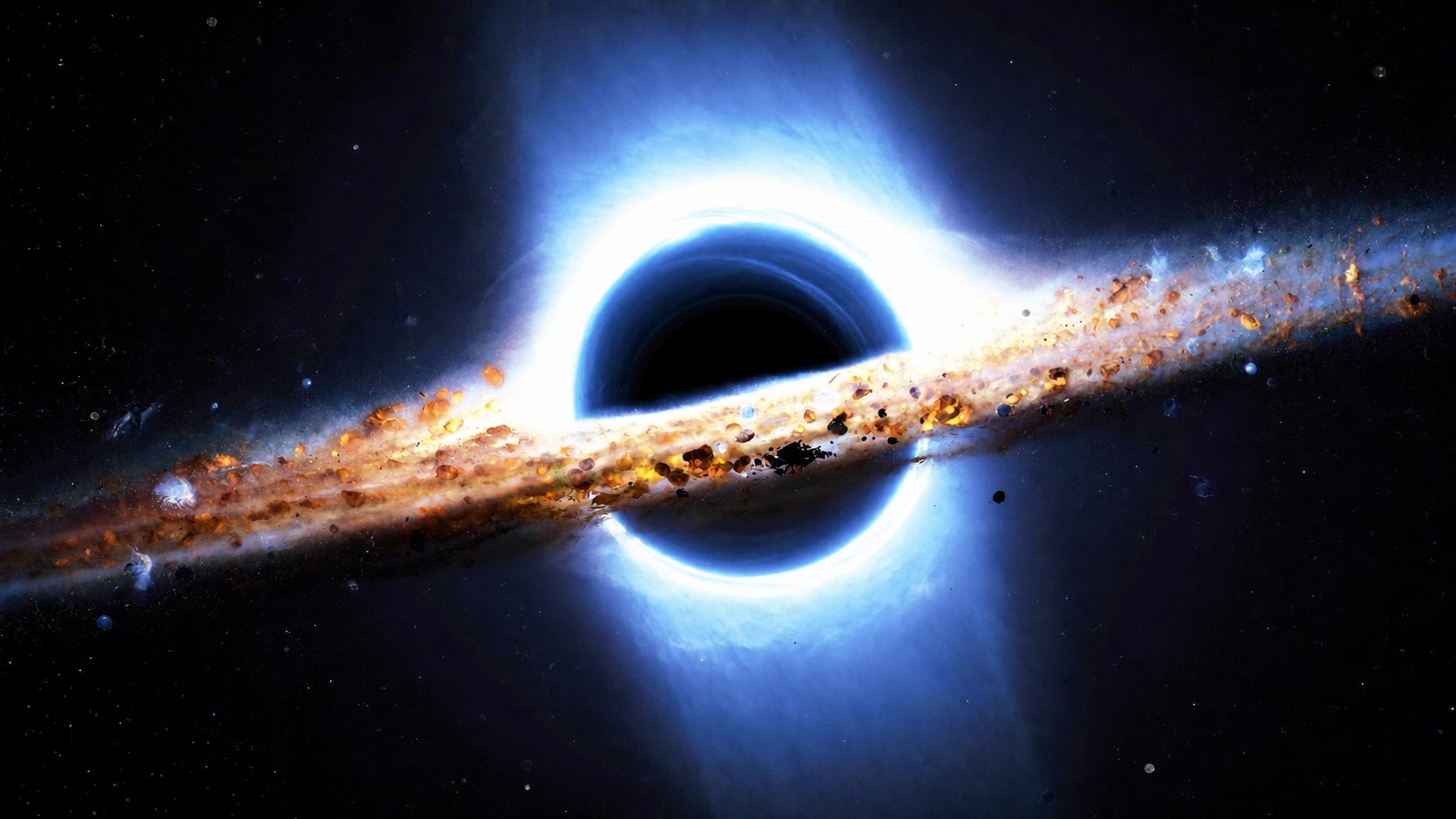 Visualização de uma estrela sendo desfeita por forças de maré